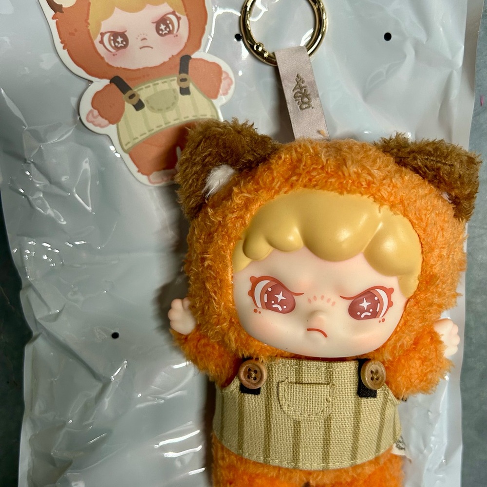 Cute Dora Orange Fox Plush Keychain